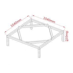 LBTP-1025-310 : Low base for tanks, brewing pots, brewhouses with flat bottom Ø 980-1030 mm / h310