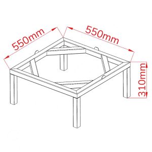 LBTP-530-310 : Low base for tanks, brewing pots, brewhouses with flat bottom Ø 480-540 mm / h310