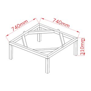 LBTP-720-310 : Low base for tanks, brewing pots, brewhouses with flat bottom Ø 680-730 mm / h310