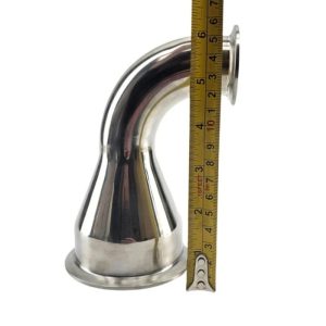 PF-PATC65L40 : Pipe adapter (elbow) TriClamp DN65 (TC 2.5″ D=91 mm) to TriClamp DN40 (TC 1.5″ D=50.5 mm)
