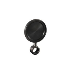 BTM-PHB-IS90 : Black-plated medailon (drink placquet holder) D=90mm for beverage dispense towers, with distance ring (I-shaped, short)