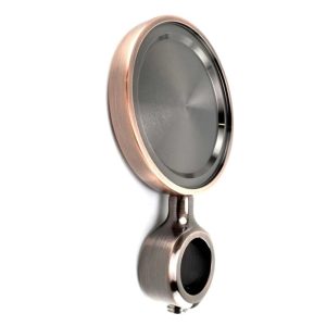 BTM-PHC-IS90 : Copper-plated medailon (drink placquet holder) D=90mm for beverage dispense towers, with distance ring (I-shaped, short)