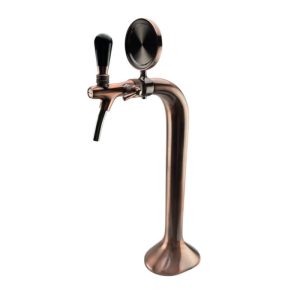 BTM-PHC-IS90 : Copper-plated medailon (drink placquet holder) D=90mm for beverage dispense towers, with distance ring (I-shaped, short)