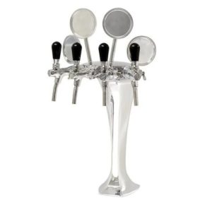 BTM-PHS-IL90 : Silver-plated medailon (drink placquet holder) D=90mm for beverage dispense towers, with distance ring (I-shaped, long)