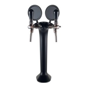CBDT-2TB : Cobra Beverage Dispense Tower For 2 Taps, Black Plated Brass
