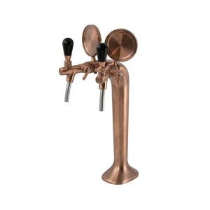 CBDT-2TC : Cobra Beverage Dispense Tower For 2 Taps, Copper Plated
