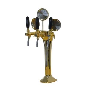 CBDT-3TG : Cobra Beverage Dispense Tower For 3 Taps, Gold Plated