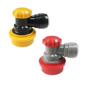 CBL-GBH8095 : Set of two Duotight BALL LOCK adapters with quick hose couplers for gas hose 8.0mm (5/16″) and beverage hose 9.5mm (3/8″) | KL20763+KL20756