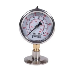 SMAN-3BTC40 : Basit Manometre 0-3bar | TriClamp DN40 / 1.5″ / 50.5mm | AISI304