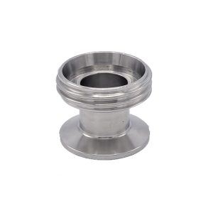 PF-PAC25D25M: Csőadapter TriClamp 1.5″ DN25 - szaniter menetes csatlakozóhoz (tejipari csatlakozó) DN25 külső menettel (Rd52)