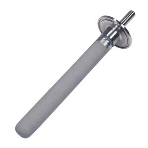 ACOS-22-150TC : Stainless steel porous stone 150mm with porosity of 0.22 µm for carbonation of beverages in pressure tanks, TriClamp 1.5″ D=50.5mm (tank connection), 9.5mm (3/8″) mandrel, Duotight hose coupler compatible
