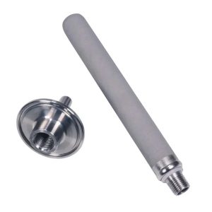 ACOS-22-150TC : Stainless steel porous stone 150mm with porosity of 0.22 µm for carbonation of beverages in pressure tanks, TriClamp 1.5″ D=50.5mm (tank connection),  9.5mm (3/8″) mandrel, Duotight hose coupler compatible