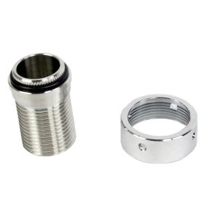 DTP-NKT58EU25 :  Adapter for beverage dispense stands : Nukatap/Beertap/Nereztap faucet with short shank 1-1/8″ – 18UNF (US standard) to BSPP 5/8″ male L=25mm (EU standard )