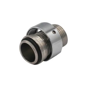 DTP-NKT58EU25 :  Adapter for beverage dispense stands : Nukatap/Beertap/Nereztap faucet with short shank 1-1/8″ – 18UNF (US standard) to BSPP 5/8″ male L=25mm (EU standard )