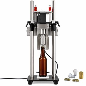 UBC-300-E: UNI-BOTTLE-CAPPER (elektromos változat) – Kézi gép üvegpalackok lezárására koronakupakkal, műanyag T-kupakkal és utántöltésgátló kupakkal | akár 300 palack óránként