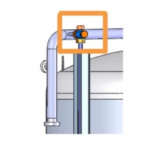 TEA-FLI-SC1 Connection between cleaning pipe and filling level indicator