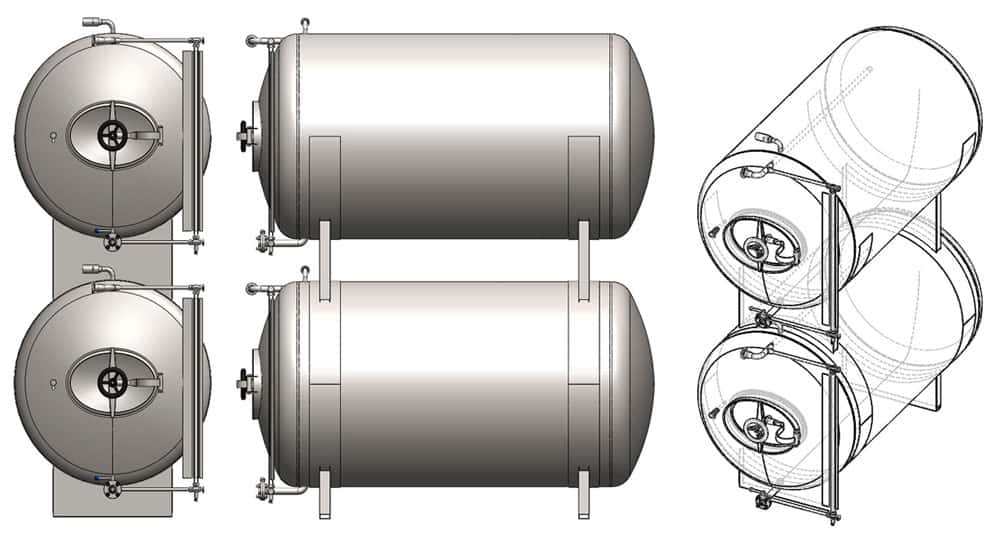 MBTHI-1200 Cylindrical pressure tank for the secondary fermentation of beer or cider